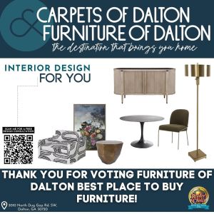 Thank you for voting us, Furniture of Dalton the best place to buy furniture! We appreciate our amazing customers support so much! #bestofthebest #bestfurniture #furnitureofdalton #daltonga