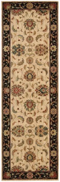 Nourison Home Living Treasures Ivory/Black 2'6" x 8' Runner