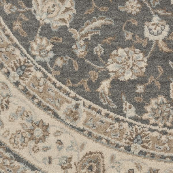 Nourison Home Living Treasures Grey/Ivory 7’10” x Round