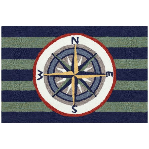 Liora Manne Frontporch Striped Compass Multi