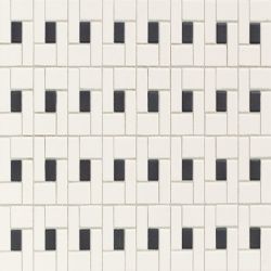 American Olean Unglazed Mosaics Ice White/Black