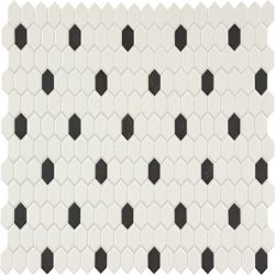 American Olean Unglazed Mosaics Ice White/Black