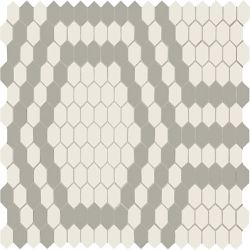 American Olean Unglazed Mosaics Ice White/Light Smoke Hex
