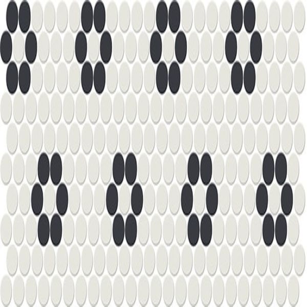 American Olean Unglazed Mosaics Ice White/Black