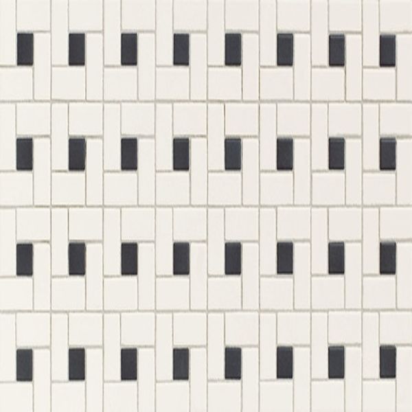 American Olean Unglazed Mosaics Ice White/Black