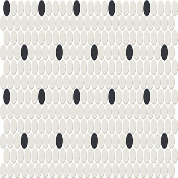 American Olean Unglazed Mosaics Ice White/Black