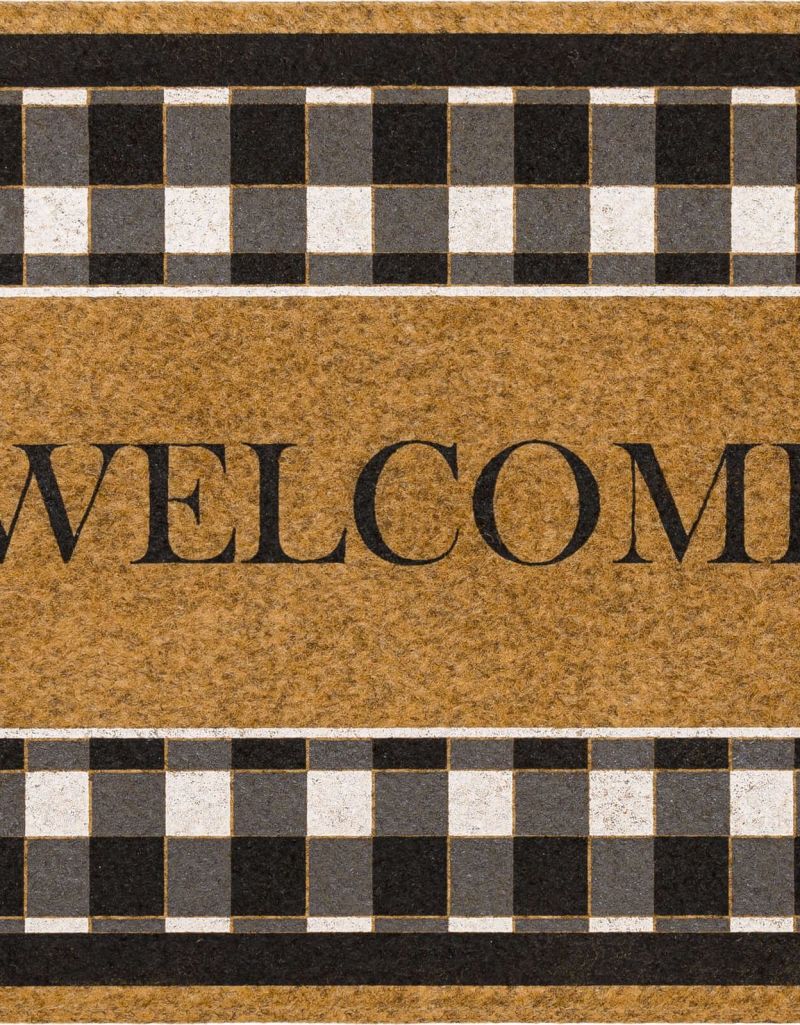 Welcome Buffalo Check Doormat