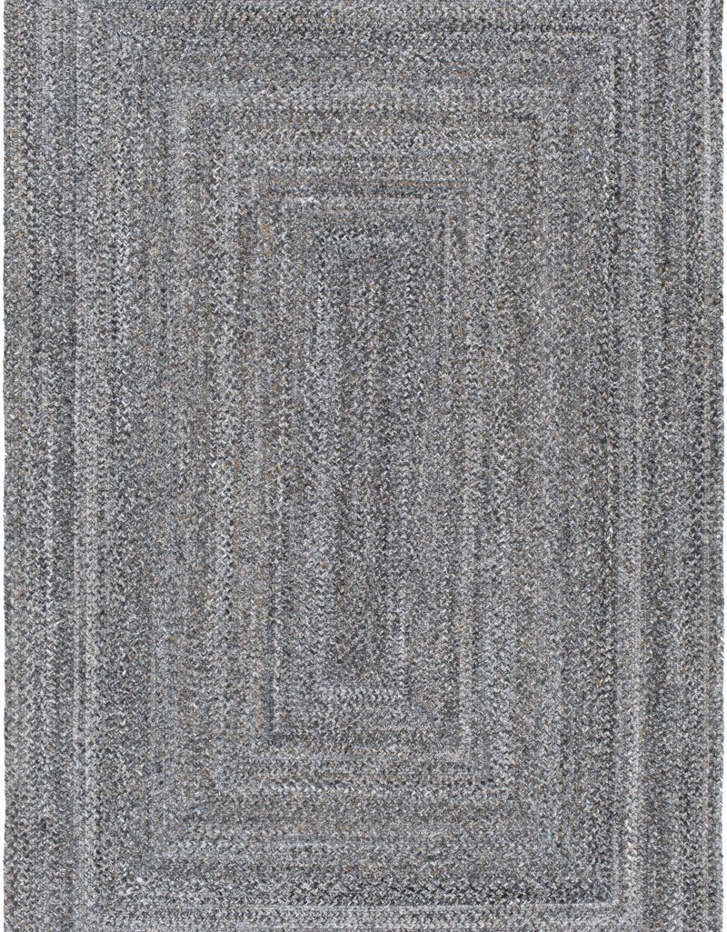 Surya Azalea 6' Round Hand Woven Area Rug in Gray, White & Black