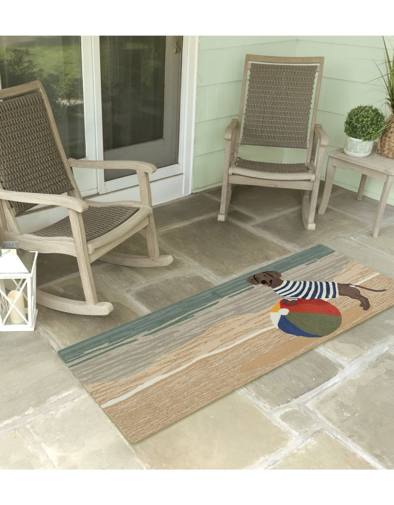 Liora Manne Frontporch Coastal Dog Indoor/outdoor Rug Ocean 1'8 X