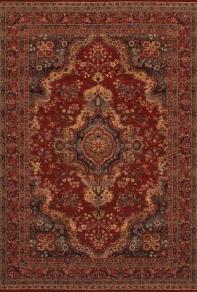 Couristan Old World Classic Kerman Medallion Burgundy