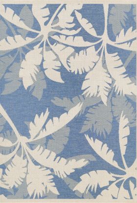 Couristan Monaco Coastal Flora Ivory/Sapphire