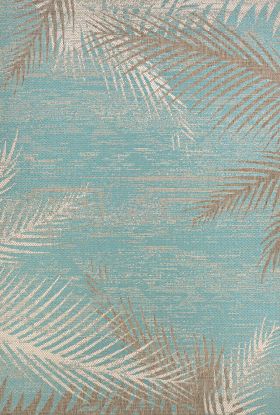 Couristan Monaco Tropical Palms Aqua