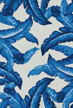 Couristan Covington Palm Leaves Blue