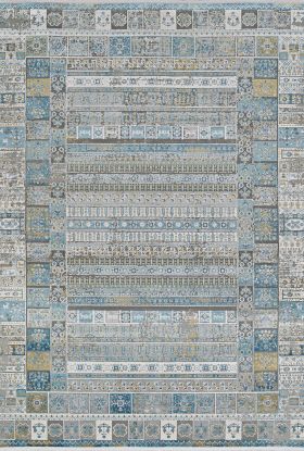 Couristan Siena Tessera Blue/Gold/Steel