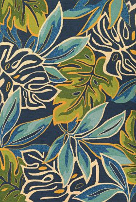 Couristan Covington Areca Palms Azure/Forest Green