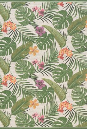 Couristan Dolce Flowering Fern Ivory/Hunter Green