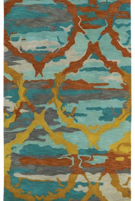 Kaleen Brushstrokes Collection Teal