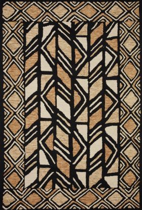 Loloi Nala NAL-01 Black / Beige 5'-0" x 5'-0" Round