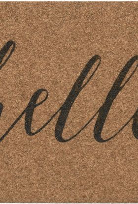 Mohawk Grand Terrace Mat Hello Calligraphy Natural 1'6" x 2'6"