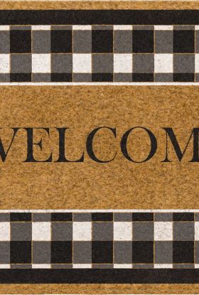 Mohawk Faux Coir Impressions Mat Fall Welcome Check Natural 1'6" x 2'6"