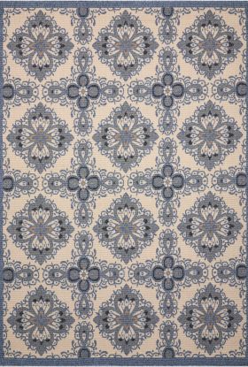 Nourison Home Caribbean Ivory/Blue 2'2" x 7'6" Runner