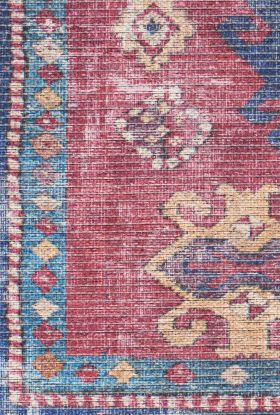 Nicole Curtis Machine Washable Series 1 Red/Navy