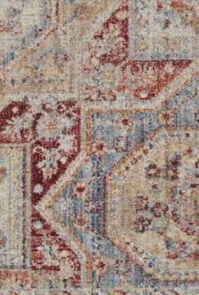 Nourison Home Homestead Blue/Brick 2'7" x 10' Runner