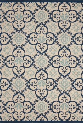 Nourison Home Caribbean Ivory/Navy 5'3" x 7'5"