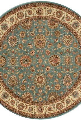 Nourison Home Living Treasures Aqua 7’10” x Round