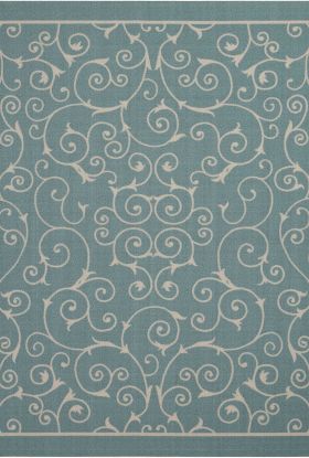 Nourison Home & Garden Light Blue 8'6" x Square