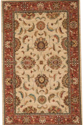 Nourison Home Living Treasures Ivory/Red 3'6" x 5'6"