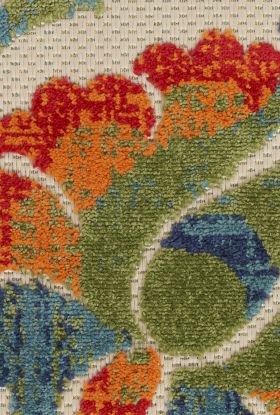 Nourison Home Aloha Red Multicolor