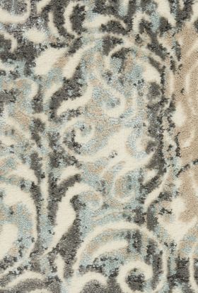 Nourison Home Marmara Charcoal Teal Ivory 4' x 6'