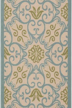Nourison Home Caribbean Ivory/Blue 2'3" x 7'6" Runner