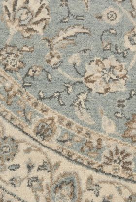 Nourison Home Living Treasures Aqua/Ivory 5'10" x Round