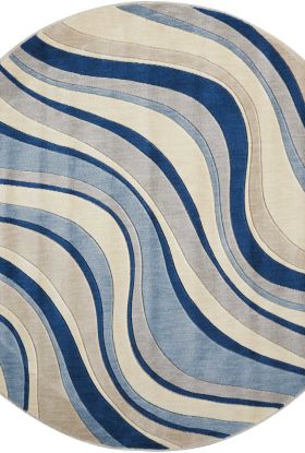 Nourison Home Somerset Ivory/Blue 5'6" x Round