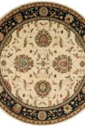 Nourison Home Living Treasures Ivory/Black 5'10" x Round