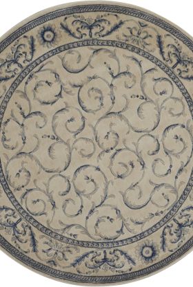 Nourison Home Somerset Ivory/Blue 5'6" x Round