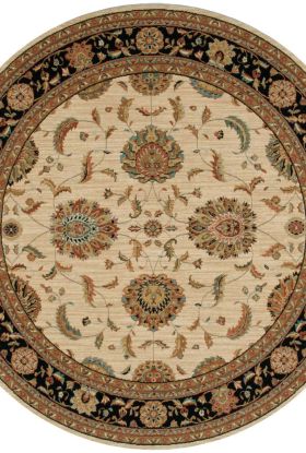 Nourison Home Living Treasures Ivory/Black 7’10” x Round