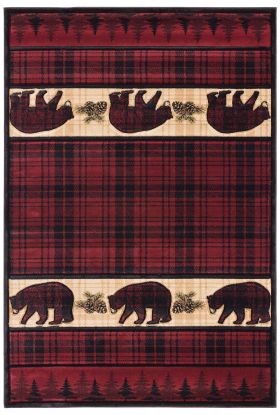 United Weavers Cottage Bear Stone Burgundy