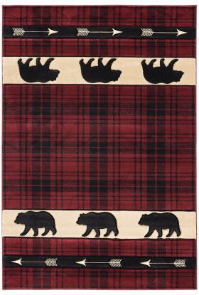 United Weavers Cottage Tartan Bear Burgundy