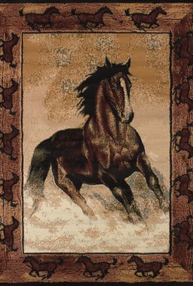 United Weavers Legends Stallion Border Multi 5'3" x 7'2"