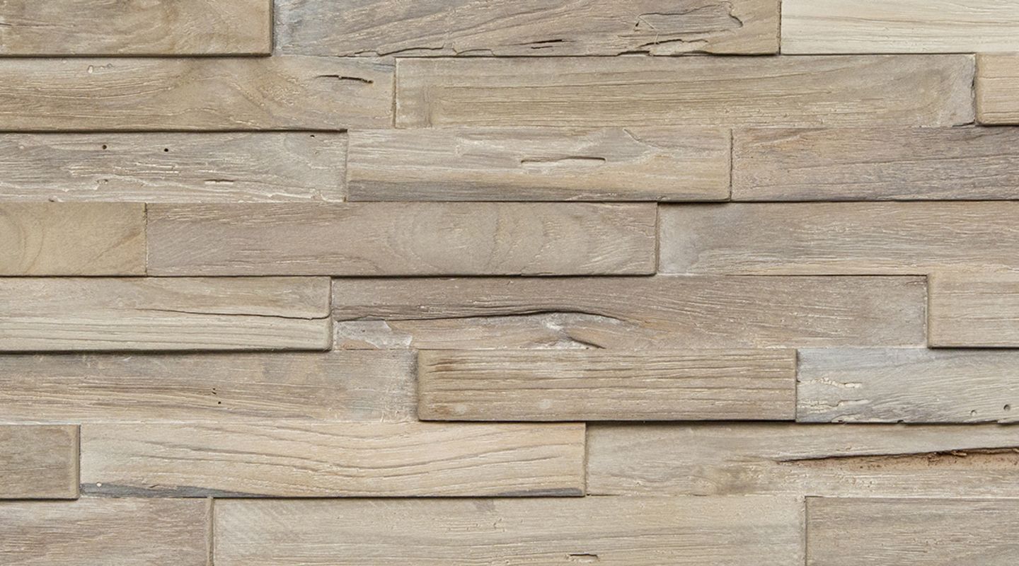 Noblewood Wall Plank Reclaimed Teak, Gray Washed Wall Coverings
