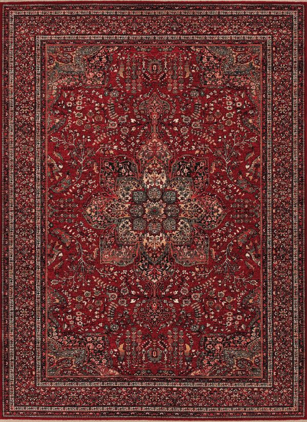 Couristan Kashimar All Over Center Medallion Antique Red Collection