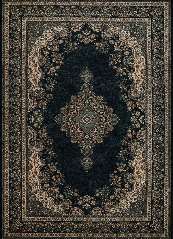 Couristan Old World Classic Antique Kerman Black Collection