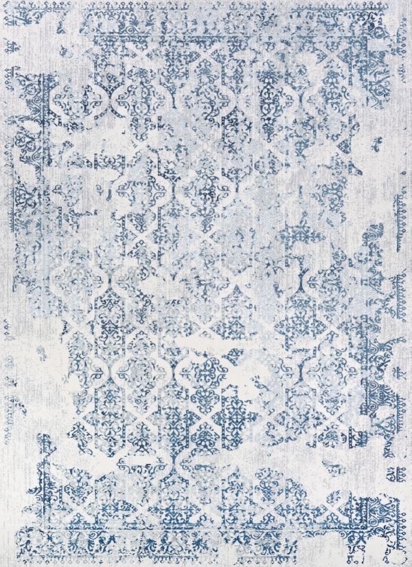 Couristan Calinda Grand Damask Steel Blue/Ivory Collection
