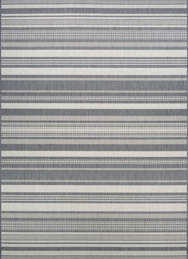 Couristan Recife Gazebo Stripe Champ/Grey Collection