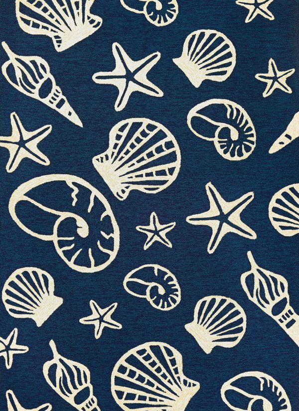 Couristan Outdoor Escape Cardita Shells Navy/Ivory Collection
