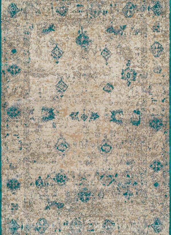 Dalyn Antiquity Aq1 Ivory / Teal 3'3" x 5'1" Collection