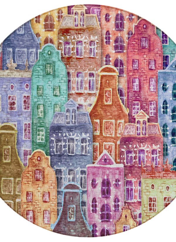 Addison Rugs Chantille Red 8'0" x 8'0" Round Collection